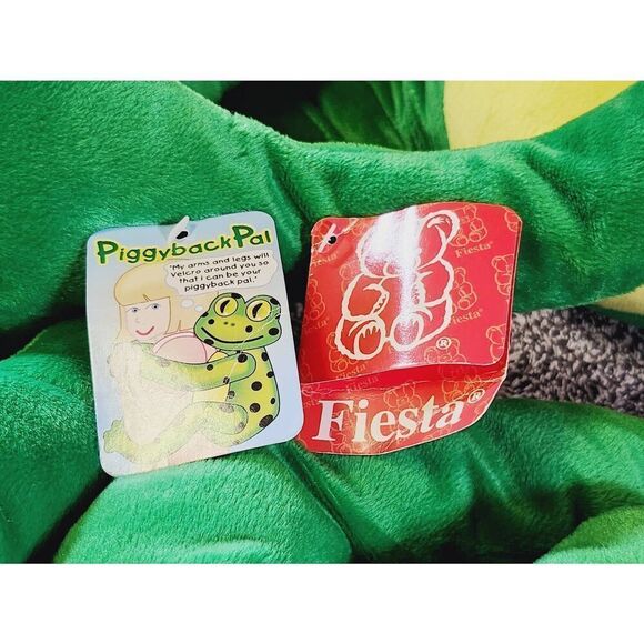 Fiesta 36” Solid Green Piggyback Pal Frog Plush Large, Stuffed Animal, Toad #B9 - Picture 4 of 9